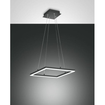 Modern suspension Bard ceiling light 39watt Anthracite 3394-40-282 Fabas. Metal ceiling lamp and methacrylate diffuser.