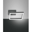 Bard modern LED ceiling light 22watt anthracite 3394-23-282 Fabas. Ceiling lamp in anthracite metal and methacrylate diffuser.