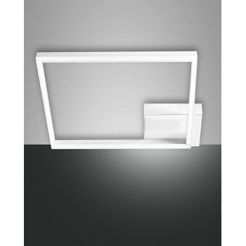 Modern LED ceiling light Bard 39watt white 3394-62-102 Fabas. Ceiling lamp in white metal and methacrylate diffuser.