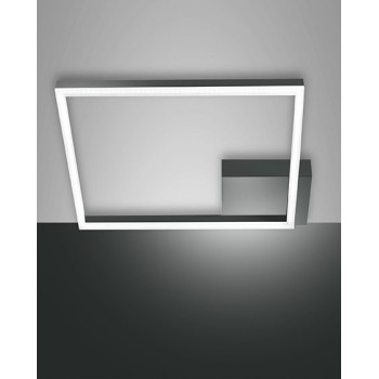 Modern LED ceiling light Bard 39watt anthracite 3394-62-282 Fabas. Ceiling lamp in white metal and methacrylate diffuser.