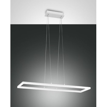 modern led pendant 52watt white 3394-43-102 Fabas. Metal ceiling lamp and methacrylate diffuser.