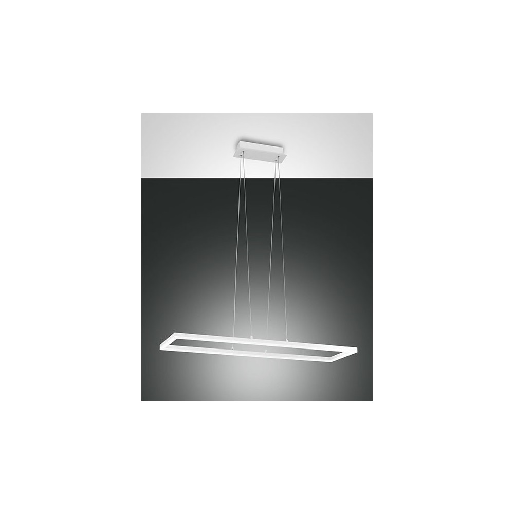 modern led pendant 52watt white 3394-43-102 Fabas. Metal ceiling lamp and methacrylate diffuser.
