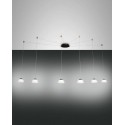 Led suspension lamp in metal and blown glass Arabella 3547-46-102, white color, 48W.Fabas Luce.