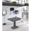 Modern Kyoto extendable table up to 180cm gray color tempered glass top with two extensions. Stones OM / 148 / G