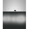 Led pendant lamp in metal and blown glass Arabella 3547-46-125, amber color, 48W.Fabas Luce