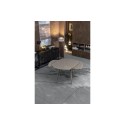 Modern Kyoto extendable table up to 180cm dove gray tempered glass top with two extensions. Stones OM / 204 / T