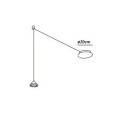 Led suspension lamp in metal and methacrylate isabella 3410-41-212, satin aluminum color, 8W. Fabas Luce