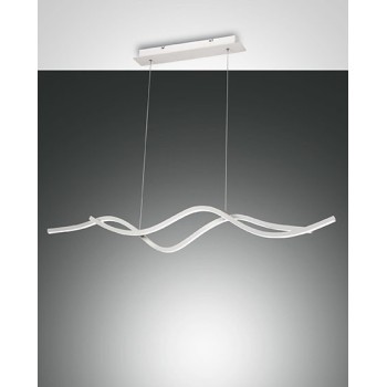 Sinuo ceiling light suspension led modern 360watt white 3666-45-102 Fabas. Metal ceiling lamp and methacrylate diffuser.