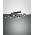 Sinuo ceiling light suspension led modern 36watt black 3666-65-101 Fabas. Metal ceiling lamp and methacrylate diffuser.