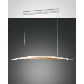 Led pendant light Cordoba white 3697-40-102 Fabas Luce. structure in metal and wood, 36W.