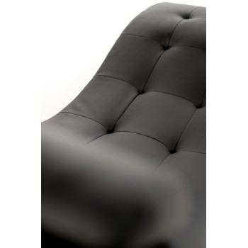 Chaise Longue in Black Leatherette with Swivel Base in chromed metal. Sleeper Stones OM / 102 / N.