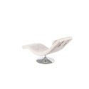 Chaise Longue in White Leatherette with Swivel Base in chromed metal. Sleeper Stones OM / 102 / B