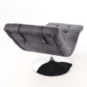 Vintage Gray Leatherette Chaise Longue with Swivel Base in chromed metal. Sleeper Stones OM / 102 / GV