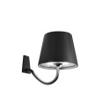 Poldina Dark Gray LED wall lamp rechargeable and dimmable with battery up to 9 hours. IP54 outdoor.