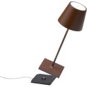 Poldina Mini Pro Corten rechargeable and dimmable led table lamp with battery up to 9 hours. IP54 outdoor.