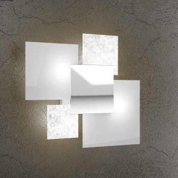 Elegant and modern ceiling or wall light. In metal and glass. Top Light. 1088/45-FA. 4 G9 bulbs.