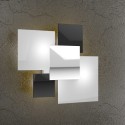 Elegant and modern ceiling or wall light. In metal and glass. Top Light. 1088/45-NE. 4 G9 bulbs. Dimensions.