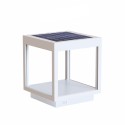 3.5w solar Visor led lantern, battery operated. IP54, for outdoor use. White lantern. Ideal on outdoor tables or on premises.
