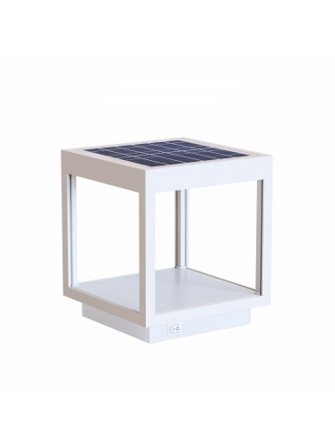 3.5w solar Visor led lantern, battery operated. IP54, for outdoor use. White lantern. Ideal on outdoor tables or on premises.