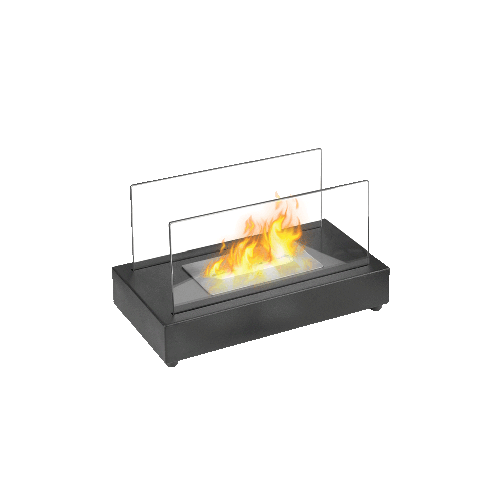 Mason black table bio fireplace, very modern with an autonomy of up to 2 hours. Furnishing accessory.