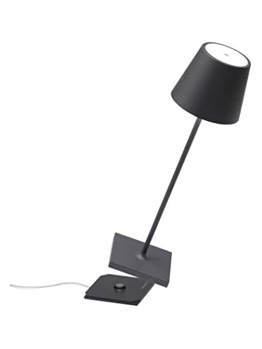 Led table lamp Poldina Pro Dark gray rechargeable and dimmable with battery up to 9 hours. IP54 outdoor.