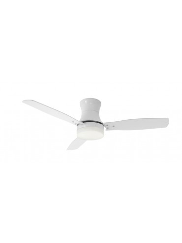 White ceiling fan, 7130 B with 3 blades, light kit for 2 E27 bulbs. Ideal in living rooms or bedrooms
