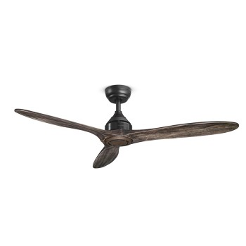 7158 N painted metal fan with 3 dark wood blades, ideal for living rooms or bedrooms