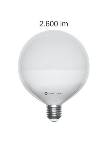 22w and 2600 lumen globe led bulb. Ideal as main lighting in kitchens, living rooms, bedrooms.