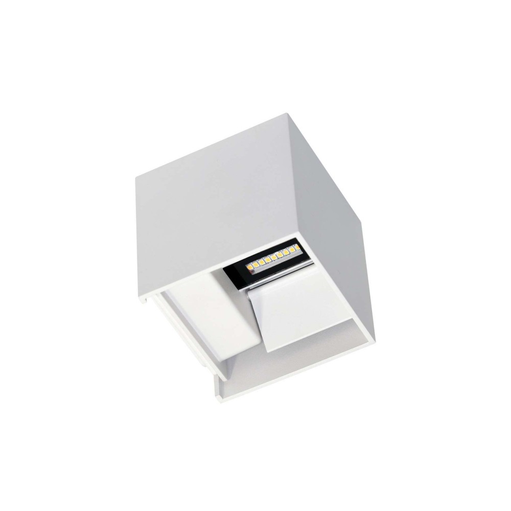 6.8 watt white LED wall light. With adjustable flaps to create light designs. IP54 for outdoor use.