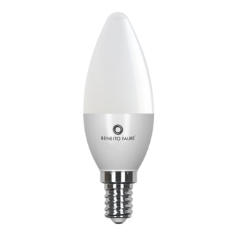 5.5w opaque olive LED bulb E14 fitting. Ideal for chandeliers, wall lights, abat-jours and for ambient lighting.