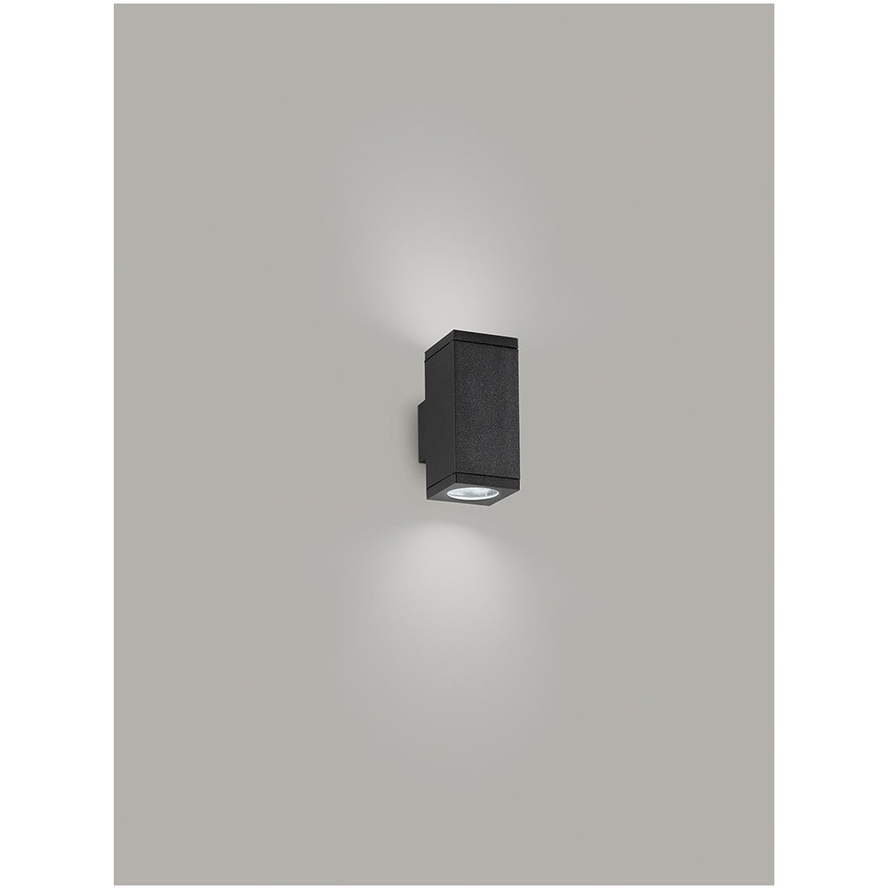 Rectangular led lamp for 2 gu10 led spotlights ideal for application outside homes, shops or companies
