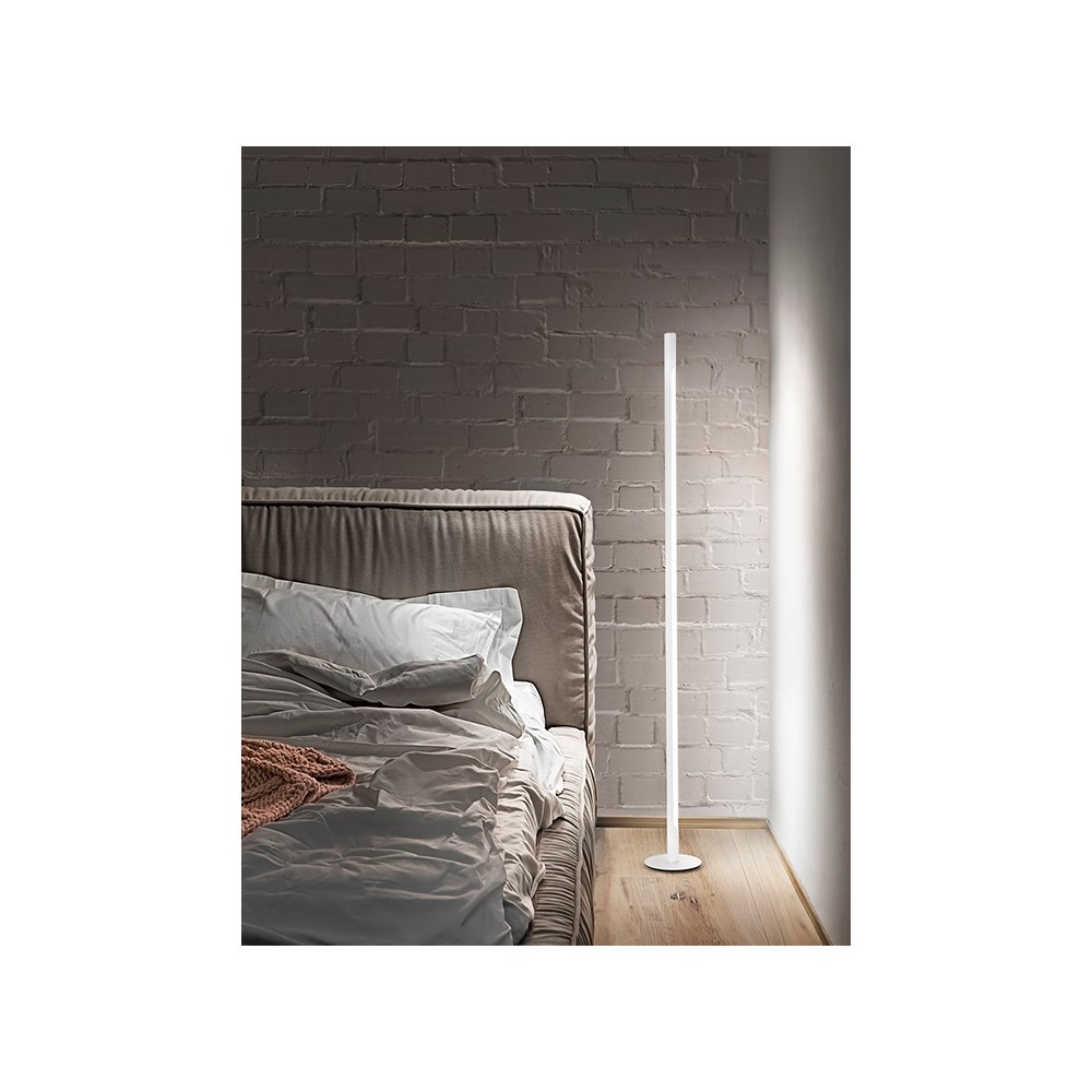 Led floor lamp Stick white 6760 B LC Perenz. metal structure and satin acrylic diffuser, 25W.