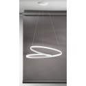 Led suspension chandelier Ritmo white 6618 B LC Perenz. metal and aluminum structure, 70W.