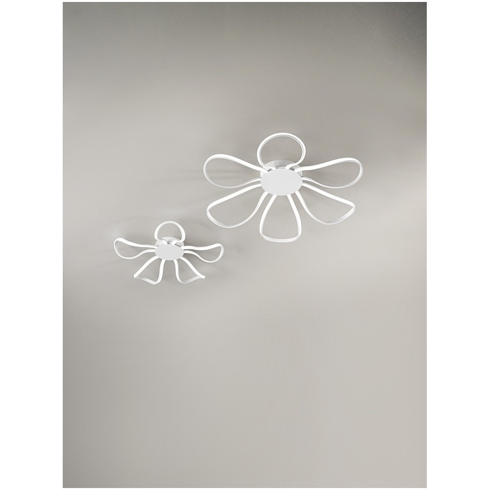 Led Blossom white ceiling light 6612 B LC Perenz. structure in metal and aluminum, 50W.