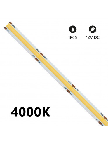 12V IP65 single-color 15w / m cob led strip available in three colors: warm light, natural light and cold light