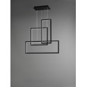Led pendant chandelier Cross black and black 6592 Perenz. structure composed of 3 metal and aluminum squares, 90W.