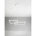 Led pendant chandelier Cross white 6593 Perenz. structure composed of 2 metal and aluminum panels, 64W.