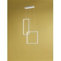 Led pendant chandelier Cross white 6594 Perenz. structure composed of 2 metal and aluminum panels, 64W.