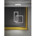 Led pendant chandelier Cross white 6594 Perenz. structure composed of 2 metal and aluminum panels, 64W.