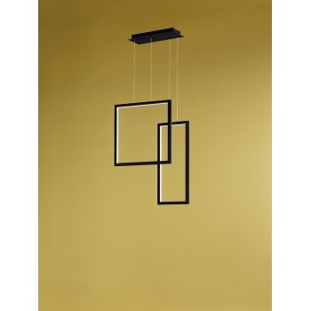 Led pendant lamp Cross black 6594 Perenz. structure composed of 2 metal and aluminum panels, 64W.