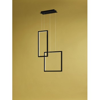 Led pendant lamp Cross black 6594 Perenz. structure composed of 2 metal and aluminum panels, 64W.