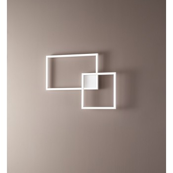 Led ceiling light Cross white 6595 Perenz. structure composed of 2 crossed squares in metal and aluminum, 45W.