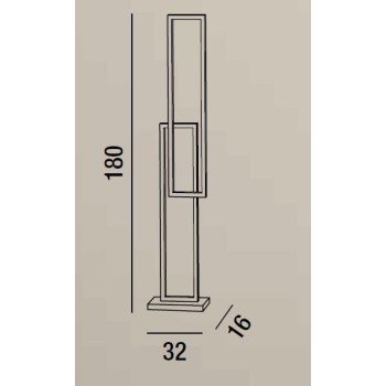 Led floor lamp Cross white 6599 b ct Perenz. structure in metal and satin acrylic, 64W.