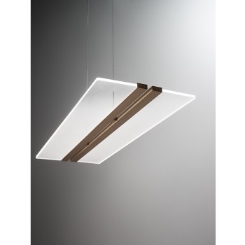 Led pendant lamp Ghost gold 6865 Perenz. in aluminum and diffusers in transparent acrylic, 32W.
