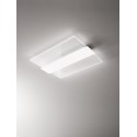 Ghost white led ceiling light 6860 Perenz. in aluminum and diffusers in transparent acrylic, 44W.