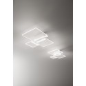 Ghost white led ceiling light 6864 Perenz. in aluminum and diffusers positioned in several levels, 24W.