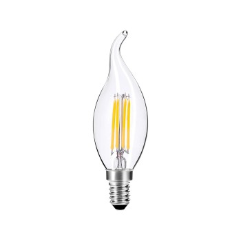LED flame filament bulb with E14 4w socket for classic or modern chandeliers