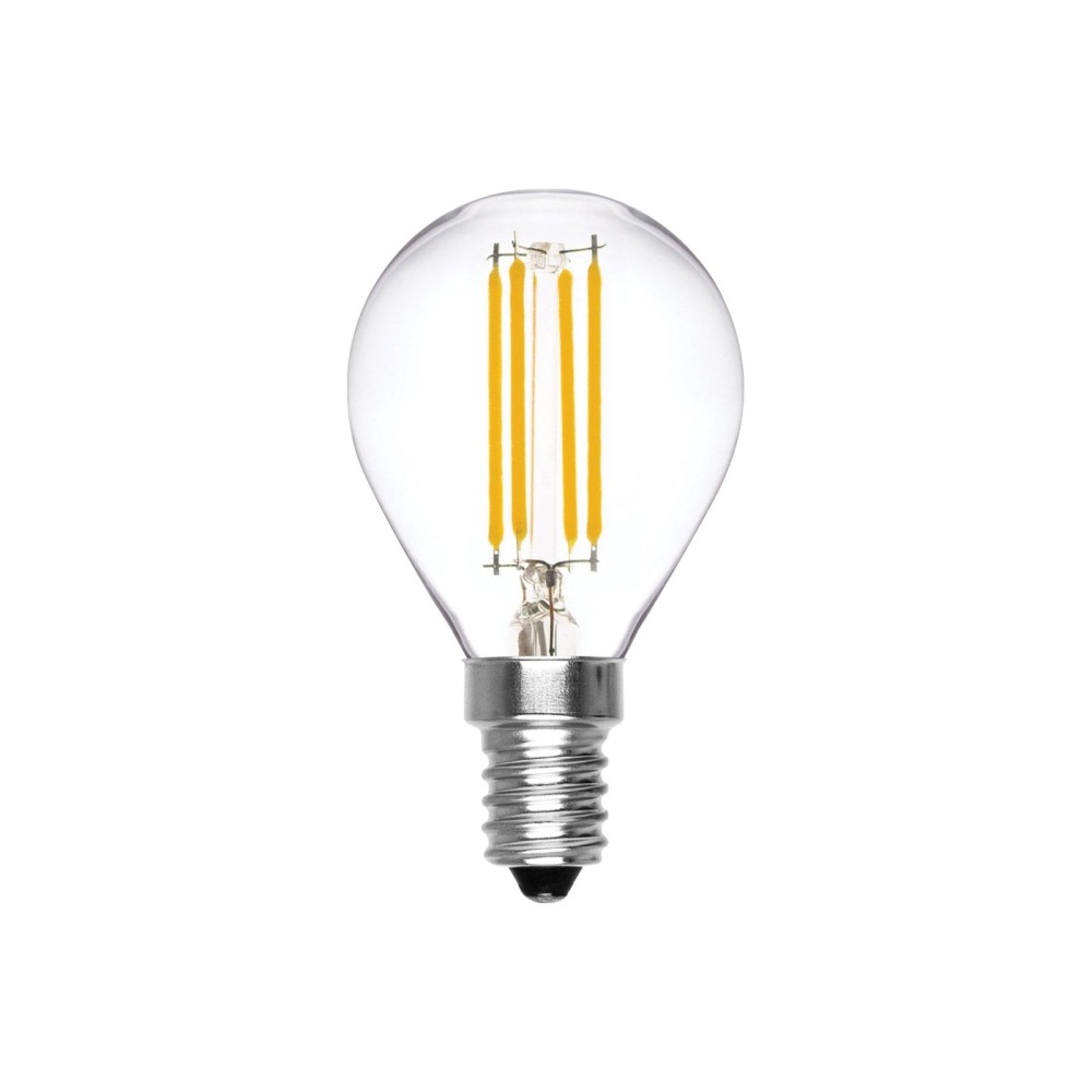 LAMPADINA A LED A FILAMENTO a bulbo 4W attacco piccolo E14, ideale per lampadari classici