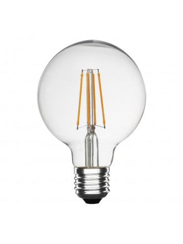 Transparent globe led bulb with filaments. Power 10watt. Ideal for vintage environments.