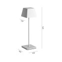 Siesta Bianca rechargeable and dimmable led table lamp with battery up to 9 hours. IP54 outdoor. Rossini